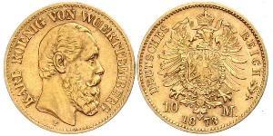 10 Mark Royaume de Wurtemberg (1806-1918) Or Charles Ier de Wurtemberg