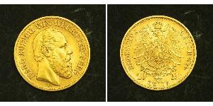 10 Mark Royaume de Wurtemberg (1806-1918) Or Charles Ier de Wurtemberg