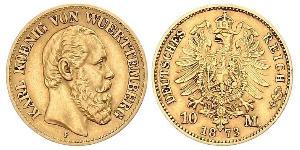 10 Mark Royaume de Wurtemberg (1806-1918) Or Charles Ier de Wurtemberg