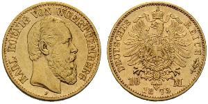 10 Mark Royaume de Wurtemberg (1806-1918) Or Charles Ier de Wurtemberg
