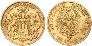 10 Mark Amburgo Oro 
