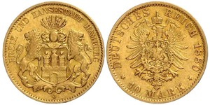 10 Mark Amburgo Oro 