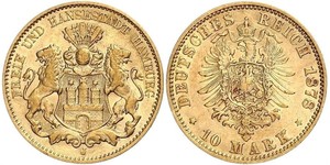 10 Mark Amburgo Oro 