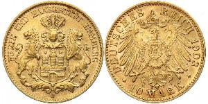 10 Mark Amburgo Oro 