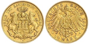 10 Mark Amburgo Oro 