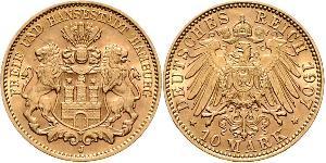 10 Mark Amburgo Oro 