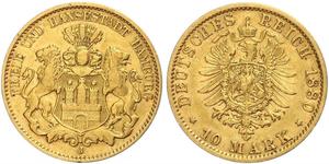 10 Mark Amburgo Oro 