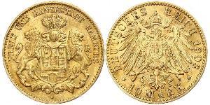10 Mark Amburgo Oro 