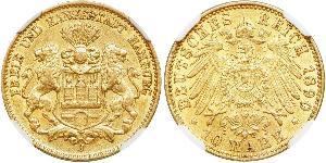 10 Mark Amburgo Oro 