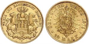 10 Mark Amburgo Oro 