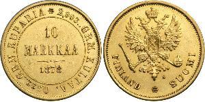 10 Mark Finlandia (1917 - ) / Imperio ruso (1720-1917) Oro Alejandro III (1845 -1894)