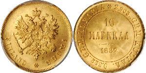 10 Mark Finlandia (1917 - ) / Imperio ruso (1720-1917) Oro Alejandro III (1845 -1894)