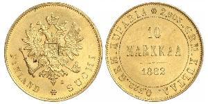 10 Mark Finlandia (1917 - ) / Impero russo (1720-1917) Oro Alessandro III (1845 -1894)