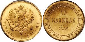 10 Mark Finlandia (1917 - ) / Impero russo (1720-1917) Oro Alessandro III (1845 -1894)