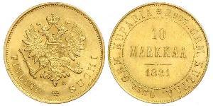 10 Mark Finlandia (1917 - ) / Impero russo (1720-1917) Oro Alessandro III (1845 -1894)