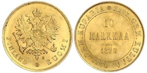 10 Mark Finlandia (1917 - ) / Impero russo (1720-1917) Oro Alessandro III (1845 -1894)