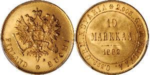 10 Mark Finlandia (1917 - ) / Impero russo (1720-1917) Oro Alessandro III (1845 -1894)
