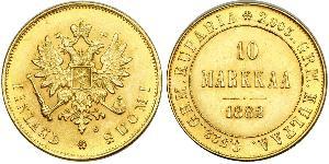 10 Mark Finlandia (1917 - ) / Impero russo (1720-1917) Oro Alessandro III (1845 -1894)