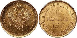 10 Mark Finlandia (1917 - ) / Impero russo (1720-1917) Oro Alessandro III (1845 -1894)