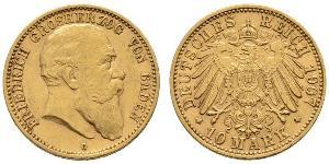 10 Mark Gran Ducado de Baden (1806-1918) Oro Federico I de Baden (1826 - 1907)