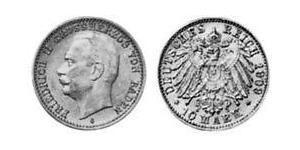 10 Mark Gran Ducado de Baden (1806-1918) Oro Federico II de Baden (1857 - 1928)