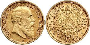10 Mark Grand Duchy of Baden (1806-1918) Oro Federico I di Baden (1826 - 1907)