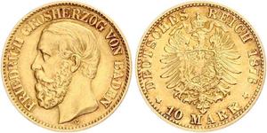 10 Mark Grand Duchy of Baden (1806-1918) Oro Federico I di Baden (1826 - 1907)
