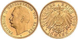 10 Mark Grand Duchy of Baden (1806-1918) Oro Federico II di Baden (1857 - 1928)