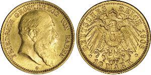 10 Mark Grand Duchy of Baden (1806-1918) Oro Federico I di Baden (1826 - 1907)