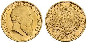 10 Mark Grand Duchy of Baden (1806-1918) Oro Federico I di Baden (1826 - 1907)