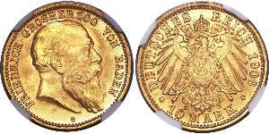 10 Mark Grand Duchy of Baden (1806-1918) Oro Federico I di Baden (1826 - 1907)