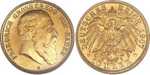 10 Mark Grand Duchy of Baden (1806-1918) Oro Federico I di Baden (1826 - 1907)