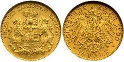 10 Mark Hamburgo Oro 
