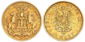 10 Mark Hamburgo Oro 