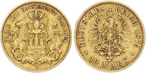10 Mark Hamburgo Oro 