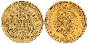 10 Mark Hamburgo Oro 