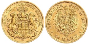 10 Mark Hamburgo Oro 