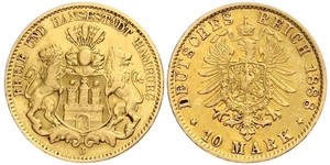 10 Mark Hamburgo Oro 