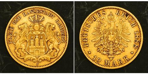 10 Mark Hamburgo Oro 