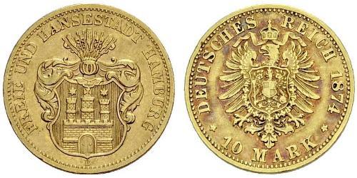 10 Mark Hamburgo Oro 