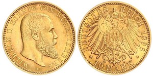 10 Mark Imperio alemán (1871-1918) Oro Wilhelm II, German Emperor (1859-1941)