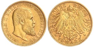 10 Mark Impero tedesco (1871-1918) Oro Wilhelm II, German Emperor (1859-1941)