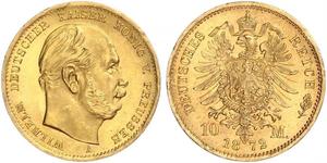 10 Mark Regno di Prussia (1701-1918) Oro Wilhelm I, German Emperor (1797-1888)