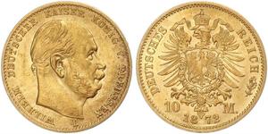 10 Mark Regno di Prussia (1701-1918) Oro Wilhelm I, German Emperor (1797-1888)