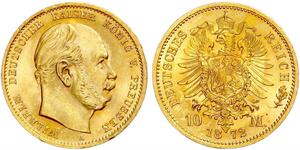 10 Mark Regno di Prussia (1701-1918) Oro Wilhelm I, German Emperor (1797-1888)