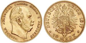 10 Mark Regno di Prussia (1701-1918) Oro Wilhelm I, German Emperor (1797-1888)