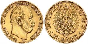 10 Mark Regno di Prussia (1701-1918) Oro Wilhelm I, German Emperor (1797-1888)