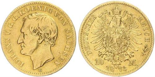 10 Mark Regno di Sassonia (1806 - 1918) Oro 
