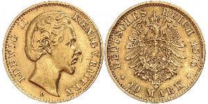 10 Mark Reino de Baviera (1806 - 1918) Oro Luis II de Baviera(1845 – 1886)