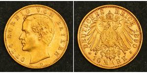 10 Mark Reino de Baviera (1806 - 1918) Oro Otón I de Baviera(1848 – 1916)